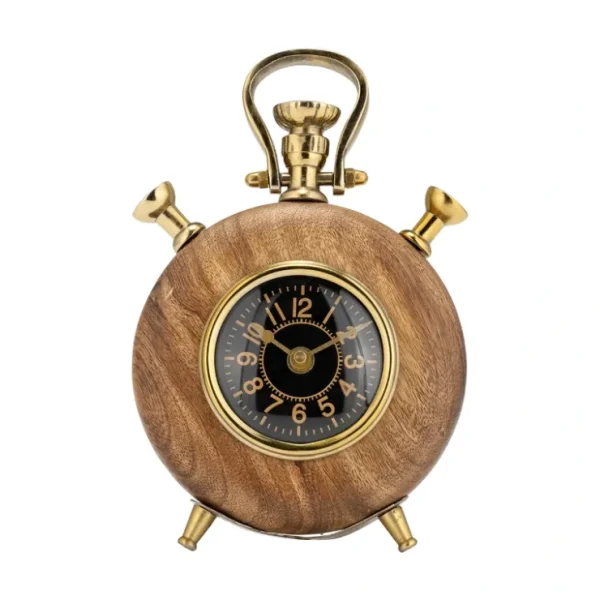 17200-02 WOOD, 8" ANTIQUE TABLE CLOCK, BROWN - cozylivehome.com | we sell a wide range of comfortable household items* Giftware